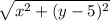 \sqrt{x^2+(y-5)^2}