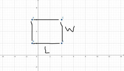 A rectangle in the coordinate plane has vertices at (-1, 6), (-1, 2), (4, 2), and (4, 6). The perime