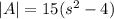 |A|= 15(s^2 -4)