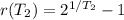 r(T_2) =  2^{1/T_2}-1