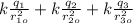 k \frac{q_1}{r_{1o}^2} + k \frac{q_2}{r_{2o}^2} + k \frac{q_3}{r_{3o}^2}
