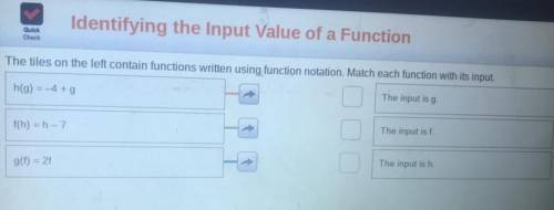 The titles on the left contain functions written using function notation. Match each function with i