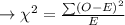 \to \chi^2 = \frac{\sum (O-E)^2}{E}