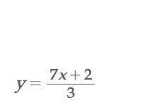 What is the ordered pair for the equation -7x+3y=2​