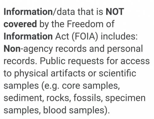 What kind of Information are not covered by right of Information ​