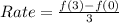 Rate = \frac{f(3) - f(0)}{3}