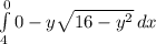 \int\limits^0_4 {0-y} \sqrt{16-y^2} \, dx