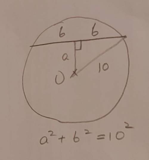 А

The radiusofa circle is 10cm andthe length of a chord is 12 cm.Then , calculate the distance betw