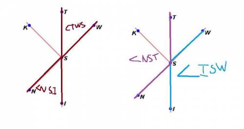 Which pairs of angles in the figure below are vertical angles?
Check all that apply