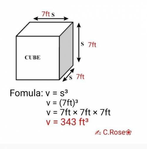 5. What is the volume of a cube with a side that is 7 ft. long