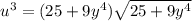 u^3 = (25+9y^4)\sqrt{25+9y^4}