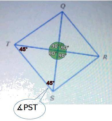 Quadrilateral qrst is a square what is pst