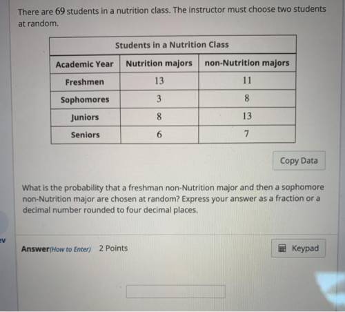 There are 97 students in a nutrition class. The instructor must choose two students at random. Stude