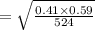 =\sqrt{\frac{0.41\times 0.59}{524} }