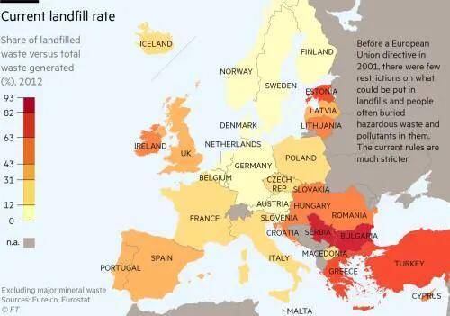 Can anyone provide me handfill map of europea. countries plss do it on a real map ​
