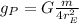 g_{P}=G\frac{m}{4r_{E}^{2}}