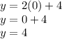 y=2(0)+4\\y=0+4\\y=4