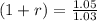 (1+r)=\frac{1.05}{1.03}