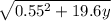 \sqrt{0.55^2 + 19.6 y}
