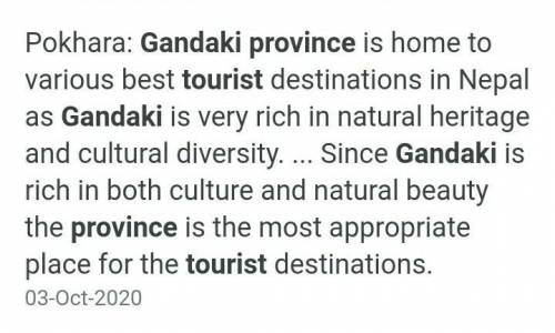 Gandaki province has great prospect of tourism​