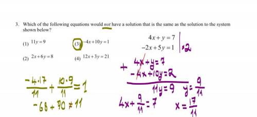Which of the following equations would not have a solution that is the same as the solution to the s