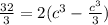 \frac{32}{3}=2(c^3-\frac{c^3}{3})