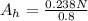 A_h=\frac{0.238N}{0.8}