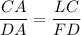 \dfrac{CA}{DA}=\dfrac{LC}{FD}