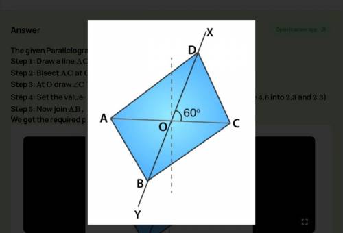 construct a parallelogram abcd in which diagonal ac 3.8 diagonal bd= 4.6cm and the angle between ac