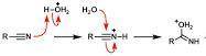 Acid-catalyzed hydrolysis of a nitrile to give a carboxylic acid occurs by initial protonation of th