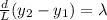 \frac{d}{L} (y_2-y_1) = \lambda