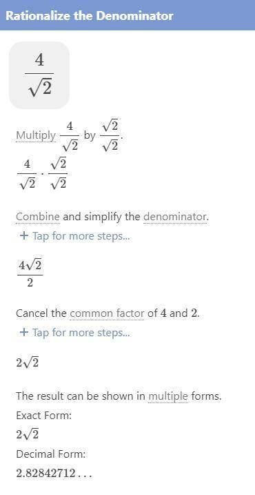Rationalize the denominator in the expression. ​