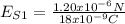 E_{S1}=\frac{1.20 x10^{-6}N}{18x10^{-9}C}