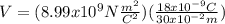 V=(8.99x10^{9} N\frac{m^{2}}{C^{2}})(\frac{18x10^{-9}C}{30x10^{-2}m})