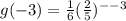 g(-3) = \frac{1}{6}(\frac{2}{5})^{--3