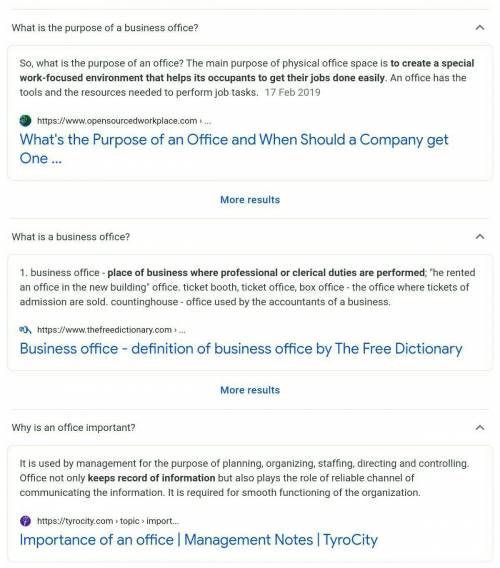 What is business office ? why is it established . Give 8 reason​