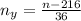 n_y= \frac{n - 216}{36}