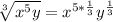 \sqrt[3]{x^{5}y} = x^{5*\frac{1}{3}}y^\frac{1}{3}