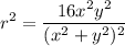 \displaystyle r^2 = \frac{16x^2y^2}{(x^2+y^2)^2}