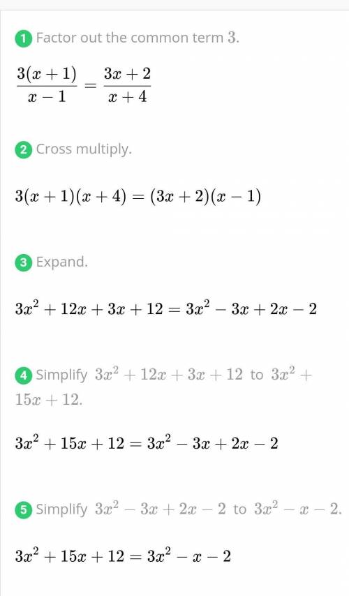 Solve for x 3x+3/x-4 = 3x+2/x+4