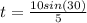 t=\frac{10sin(30)}{5}