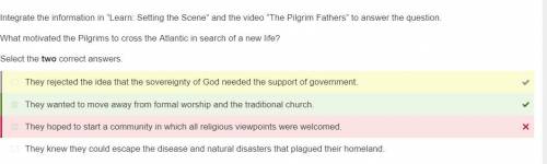Integrate the information in Lear: Setting the Scene and the video The Pilgrim Fathers to answer