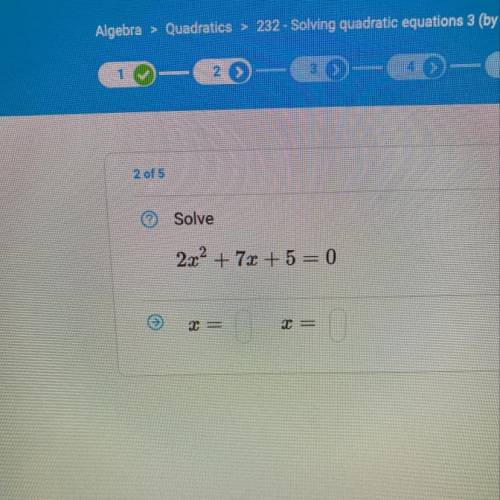 Solve using quadratic equations