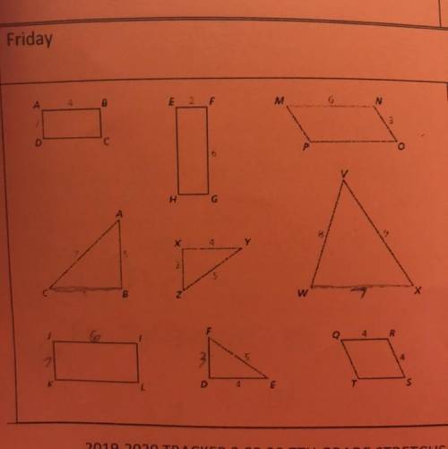 ￼1. Which pair of polygons are similar figures? 2. for each pair of similar figures, List the  corre