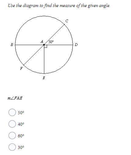 BRAINLIEST 4. Use the diagram to find the measure of the given angle.