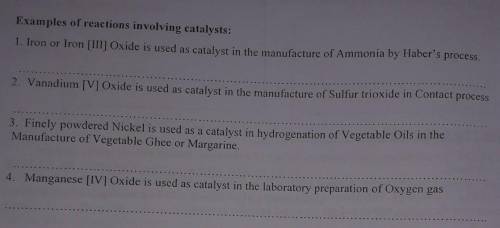 Give examples of reactions involving catalysts
