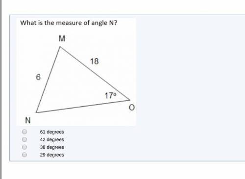 What is the measure of angle N: