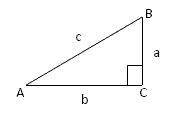 Using the following triangle, what is the cotangent of angle B? 1.) cotB = c/b 2.) cotB = a/c  3.)co