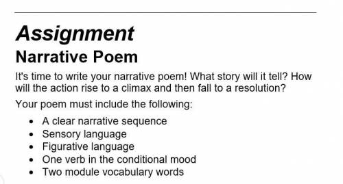 Can someone write me a short narrative poem? (attachment below)