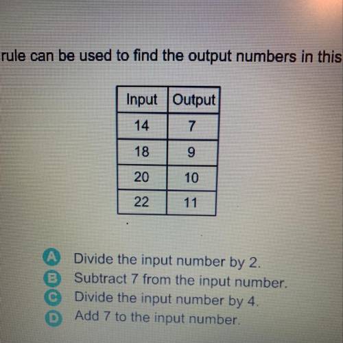 Which numbers can be used to find the output numbers in the table